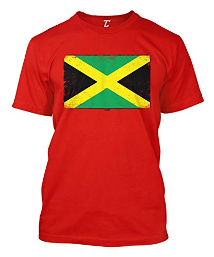 Jamaica Flag - Country Heritage Pride Men's T-Shirt (Red, Large)