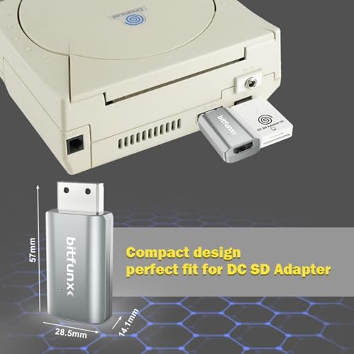 Image of BITFUNX Dreamcast HDMI Adapter, for Dreamcast Console All Version (Mini) | Supports NTSC 480i, 480p, PAL 576i and VGA to HDMI,Plug&Play,No Delay,No Software,No Mods,No Extra Power