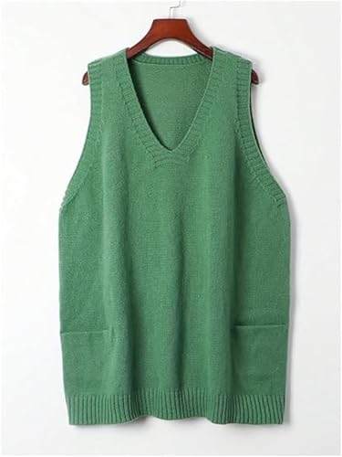 Cozy Pocket Sweater Vest, Solid Color Oversized Sweater Vest, Womens Casual Sleeveless Ribbed V Neck Knit Vest2