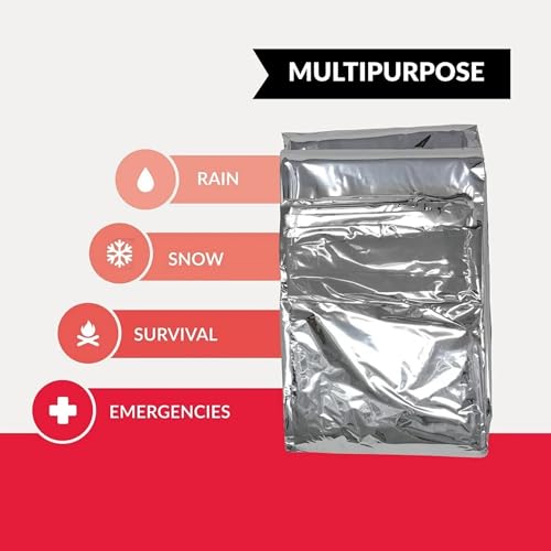 MEETSWEET Emergency Rescue Blanket Outdoor Survival Blanket Waterproof, Windproof, Warm, Sunscreen Lightweight and Portable Suitable for First Aid Bags and Outdoor Camping (Silver 8pcs) - Image 3