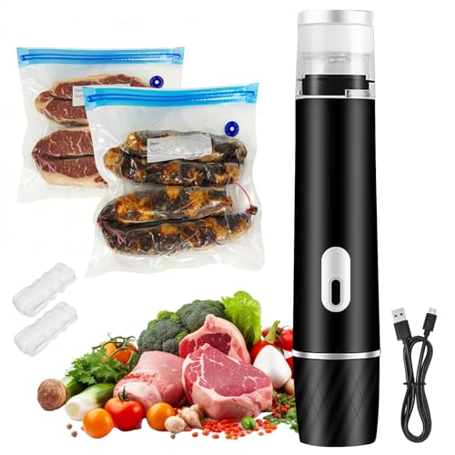 Portable Machine Sous Vide Alimentaire avec Réservoir Visible 60 kPa Puissant Appareil de Mise Sous Vide avec 15 Sacs Réutilisables, Idéal pour Maison...