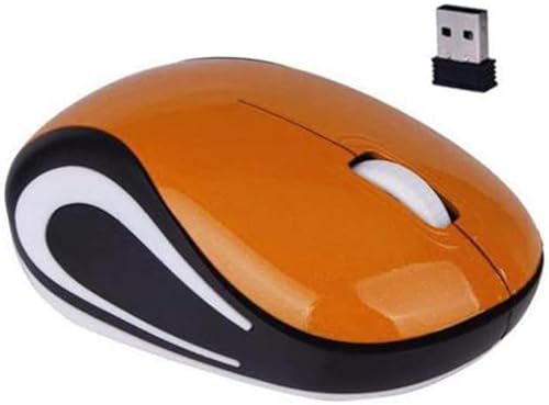 Wireless Mini Mouse Computer Gaming Small Portable Mause 1600DPI Optical USB Ergonomic USB Mice for PC Laptop Gift Orange