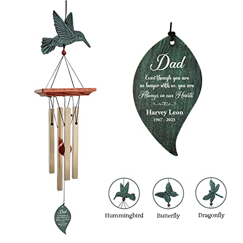 Image of ASTARIN Memorial Custom Wind Chimes for Loss of Loved One, Wind Chimes for Patio Yard Decor, 24'' (Condolences-9)