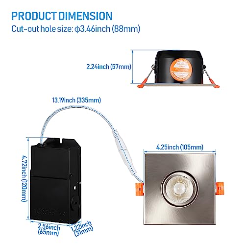 Torchstar XO1SDJDL-3D7WSN30-6P 3 Inch Gimbal Led Recessed Light thumb #5