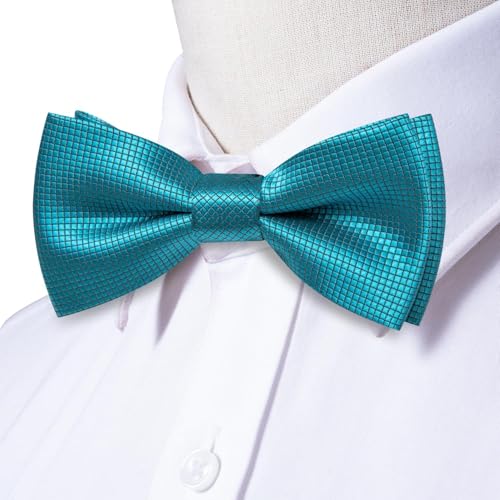 Image of Dubulle Mens Paisley Striped Bowtie Set Pre-tied Bowtie for Men and Pocket Square Set Wedding Business