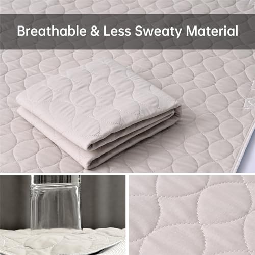 Positioning Bed Pad with Handles, Waterproof Breathable Reusable Bed Pads for Incontinence at Home & Hospital, 2 Pack Washable Transfer Sheet Pads for Adults and Elderly(34x52 Inch)