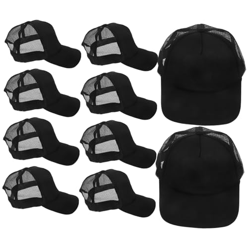 Casquettes de baseball en maille vierges noires de sport taille unique