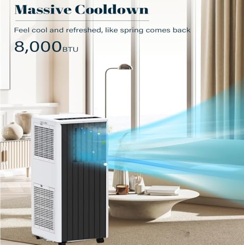 Image of Garvee Portable Air Conditioner 8000 BTU, Compact AC Unit with Cooling /Dehumidifier /Fan /Sleep, Air Conditioner Portable with Remote & 24H Timer, Energy Efficient Cooling for Rooms Up to 350 Sq