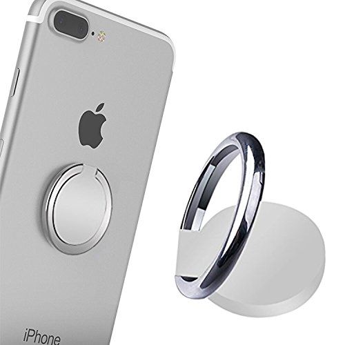 Phone Ring, Phone Ring Stand, 360°Rotation and 180°Flip Universal Ring Holder Grip Kickstand Mount Phone Ring for iPhone 7 7 Plus 6S 6, Samsung Galaxy S6 S7, Note, LG (Silver)