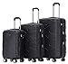 Produktbild BEIBYE - TSA Schloß 2035 Hartschale Reisekoffer Koffer Handgepäck Trolley (Schwarz, Set)