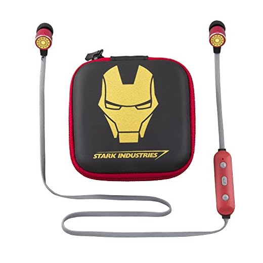 eKids Avengers Iron Man Bluetooth Wireless Earbuds and Travel Case with Hands Free Calling and Adjustable Volume Control