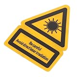LAPYAPPE 2stücke Sicherheitsaufkleber Für Laserwarnung Effektives Sicherheitsschild Für Fabriken Klare Warnhinweise Für Sichere Handhabung Robustes Design Für Langfristigen Einsatz