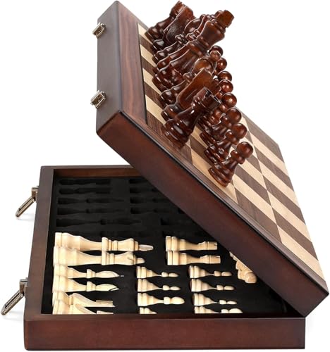 Rinten 11' Folding Portable Wood Magnetic Chess...