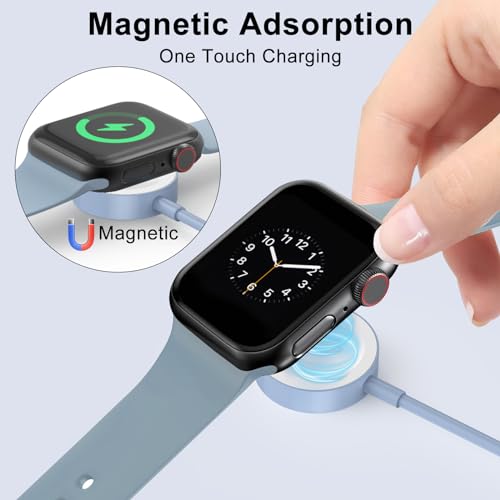 2Pack Blue for Apple Watch Charger USB Magnetic Wireless Fast iWatch Charger Portable Compatible with iWatch Ultra/Series 9/8/7/6/SE/SE2/5/4/3/2/1-[3.3FT] by Amasuki - Image 3