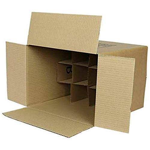 We Can Source It Ltd - 1 x 12 Bottle Wine Box With Dividers - Strong Sturdy Cardboard Carrier Box - Supplied In Flat Packs - Easy and Rapid Build