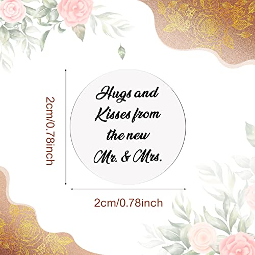 1000 Pcs Hugs and Kisses from The New Mr and Mrs Wedding Stickers, Chocolate Drops Labels Stickers Mini Candy Stickers 0.75 Inch for Weddings, Bridal Shower Engagement Party Favors Decorations - Thumbnail 2
