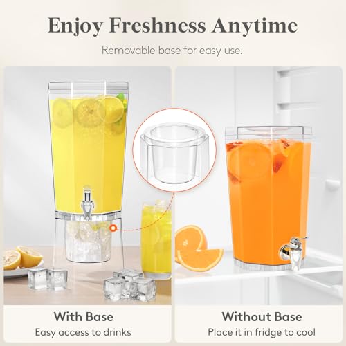 image for Lifewit 1 Gallon Christmas Drink Dispenser for Parties 2 Pcs, Plastic 