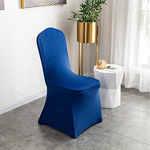 Cufzuz Spandex Dining Room Chair Covers For Living Room - Universal Stretch Chair Slipcovers Protector For Wedding, Banquet, And Party (Royal Blue, 10 Pcs) #TOP7