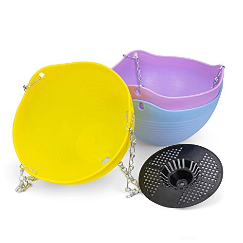 Foraineam Set Of 7 Colors Self-Watering Hanging Planter Indoor Outdoor Garden Flower Plant Pot Container With Drainer And Hanging Chain #TOP2