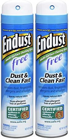 Endust Fragrance Free Hypo Allergenic Dusting and Cleaning Spray, 2 Count