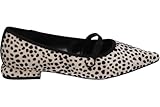 Azarey - Bailarinas Estampada Animal Print para: Mujer Color: BEIG/NEG Talla: 41