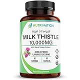 Milk Thistle High Strength 10000mg | Market-Leading Silymarin 400mg per Capsule | 90-Day Supply | Milk Thistle Capsules (Not Tablets) with Black Pepper | Herbal Supplement for Liver Detox | Lab Tested
