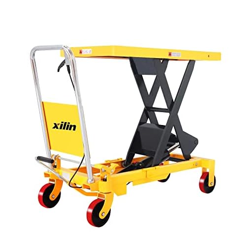 Xilin Platform Manual Hydraulic Lift Table Cart Single Scissor 39.4