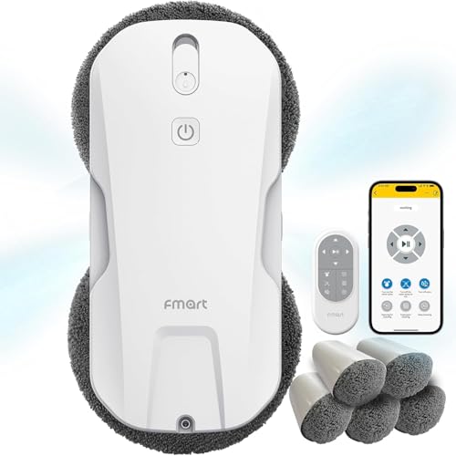 Image of FMART T11 Window Cleaning Robot, Auto 4-Way Water Spray, 5300Pa Strong Suction, High-Speed Cleaning, <60dB Ultra-Quiet, 60mm Slim Window Robot, Smart Navigation, Anti-Drop & 50min UPS Protection