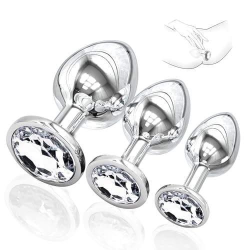 Newly 3pcs Stainless Steel Toys Plug Kit Couple Plug Anales Kit Relaxing Anales Plugs Butt Beads for Women Adult Toy Tool for Women Men Sunglasses TM2