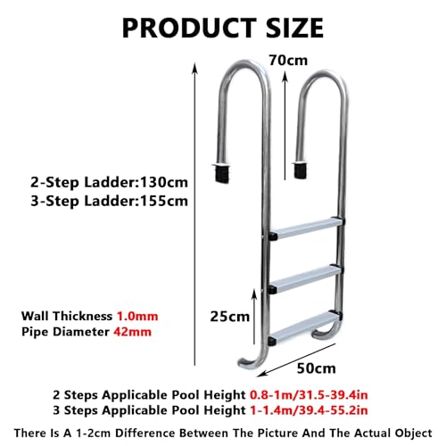Escalera para piscina de acero inoxidable de 2 escalones miniatura 2