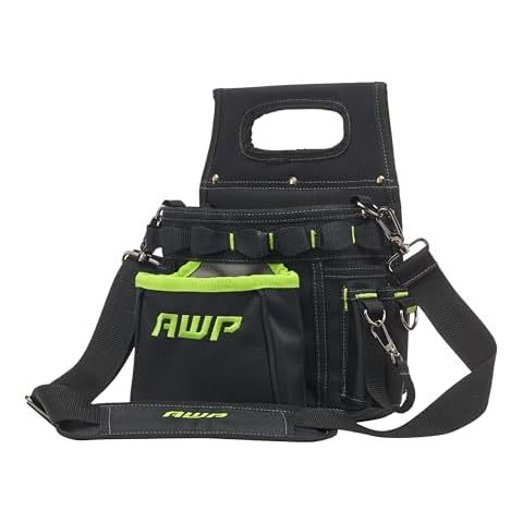 AWP TrapJaw 3-in-1 Electrician Tool Pouch with Spring-Loaded Technology, Designed for Professional Electricians and Maintenance Repair Technicians,Black Cover