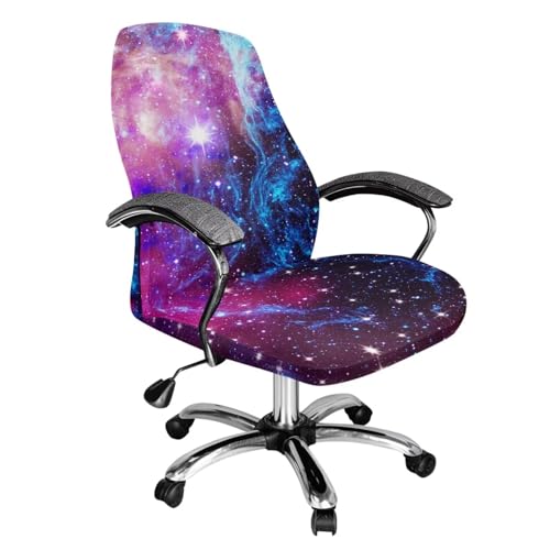 Image of Talayituse Galaxy Print Home Office Chair Covers Stretchable Computer Desk Chair Covers High Back Universal Executive Boss Chair Covers Removable Gaming Chair Covers Machine Washable, L