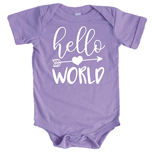 Hello World Arrow Baby Girls Newborn Take Home Bodysuit for Baby Girls Outfit Purple Bodysuit Newborn