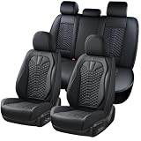 Coverado Juego Completo de Fundas de Asiento de automóvil, Fundas universales de Piel de napa automóviles, Cojines de Asiento Impermeables, Protectores de Asiento Delantero y