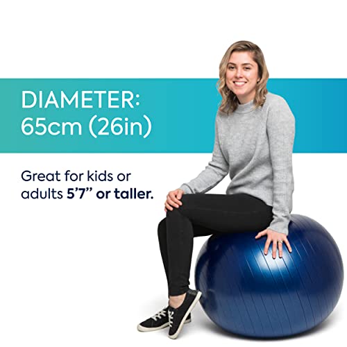 Balance Ball - No-Roll Weighted Seat Is A Flexible Chair For School, Office Or Home(Large, Dark Blue) #TOP1