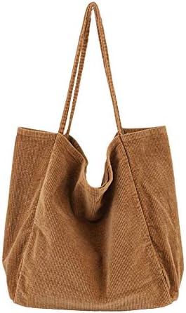 BOBILIKE Women Shoulder Bags Corduroy Bag Handbag Work Bags Hobo Tote Bags, Brown