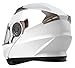 Motorcycle Modular Full Face Helmet DOT Approved - YEMA YM-925 Motorbike Casco Moto Moped Racing Helmet with Sun Visor for Adult,Youth Men and Women - White,XL