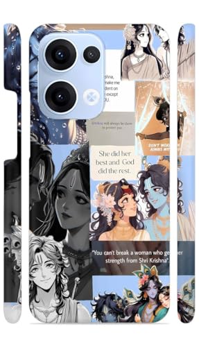 Image of RadhaKrishna Doodle Designer Printed Hard Back Cover for Oppo Reno 13 5G Attractive and Uniquely Crafted Smartphone Case