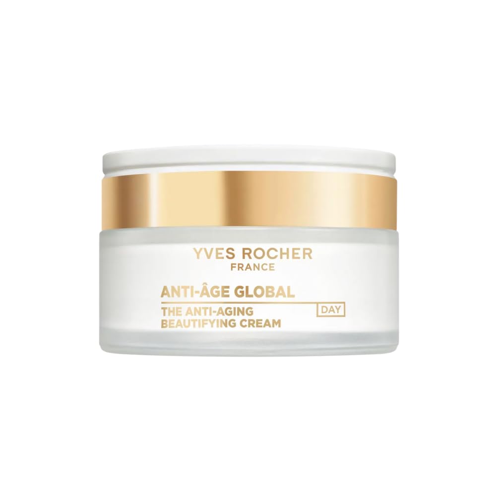 Yves Rocher ANTI-AGE GLOBAL - Reichhaltige Verschönernde Creme - Intensive Regeneration - Bekämpft Zeichen der Hautalterung mit Gold-Achillea - Regeneriert & Strafft - Für alle Hauttypen - 50 ml