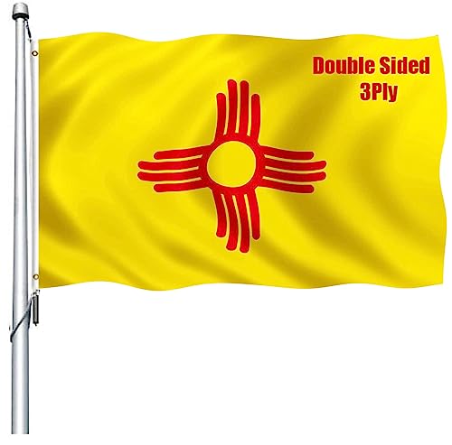 REIDFERR New Mexico Flag 3x5 Outdoor Double Sided - Heavy Duty Polyester New Mexico NM State Flags Long Lasting with 2 Brass Grommets 3 X 5 Ft by REIDFERR - Used condition - US$16.54