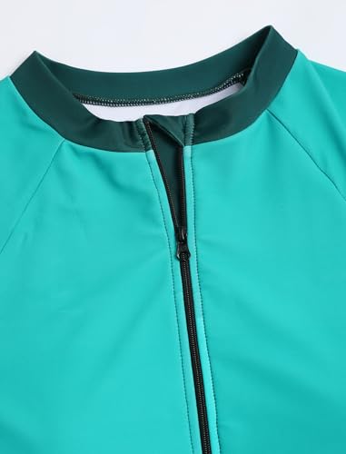 Image of ZAFUL Women's Long Sleeve Rash Guard Swimsuit One Piece Zipper Surfing Bathing Suit