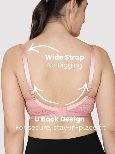Image of GLAMORAS Women Cotton Spandex Non Padded & Non Wired Minimizer Everyday Bra| Structured for Bounce Control with Full Coverage & Broad Side Wings Prevents Side Spillage