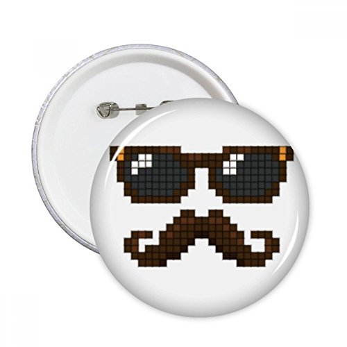 Badge bouton vêtement décoration DIYthinker multicolore au motif pixel de lunettes de soleil