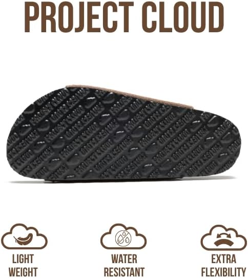 Project Cloud 100% Genuine Leather Flat Sandals For Women 2026 Cork Footbed Womens Sandals with Memory Foam and arch support Vacation Essentials Slides for Women Footwear (Venita) thumbnail