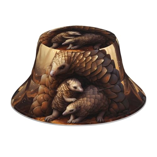 Chapeau bob réfléchissant imprimé noir HYTTER Pangolin couvre-chef outdoor tendance unisexe