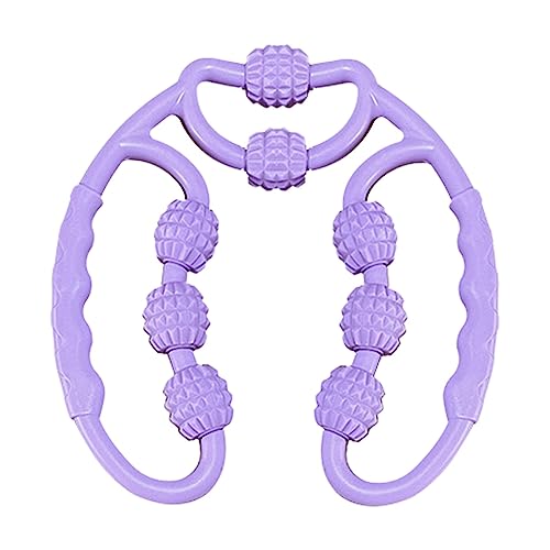 Kokiya Leg Massage Roller Deep Tissue Massage Roller 8 Wheels Handheld Thigh Roller Massage Rollers for Muscles for Arm Indoor Yoga Gym Fitness, Purple