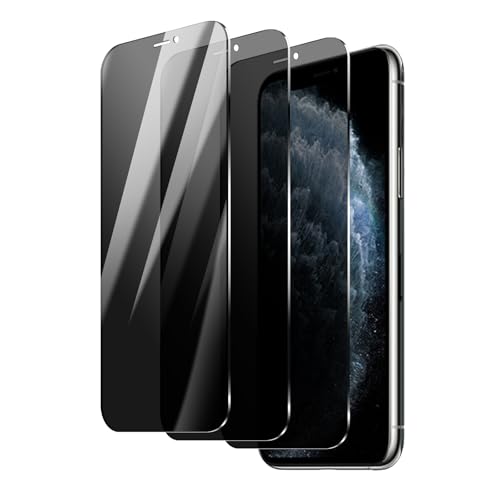 Lyootam Schutzglas für iPhone 11 Pro/iPhone Xs/iPhone X 3 Stück 9H Härte Blickschutzfolie Anti-Spy kratzfest HD klar blasenfrei