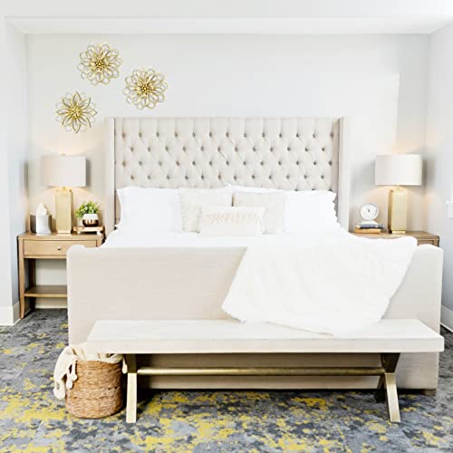Remenna Metal Wall Art-Metal Flowers Wall Decor Gold Wall Decorations For Bedroom Bathroom Living Room Outdoor Garden… (Gold Flower Wall Art) #TOP6