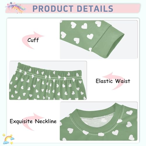 Pink Heart Pajamas Sets Cute Long Sleeve Pants Set for Sleepwear4