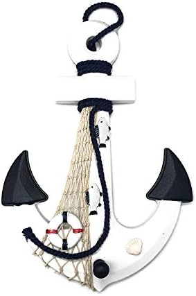 Decorazione Nautica In Legno - Timone E Ancora Per Parete Stile Marino 28cm - Foto 9